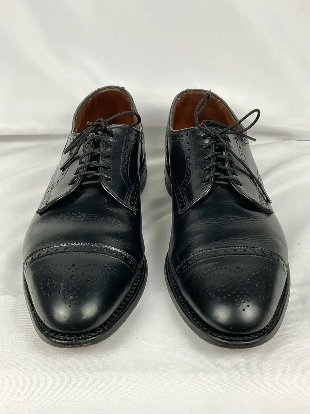 Allen Edmonds Black Leather Dress Shoes Cap Toe Sanford Oxford  Sz 10.5 D